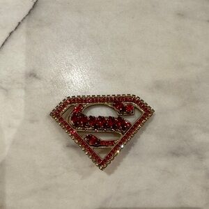 Philipp Plein Superhero Superman Brooch Swarovski Pin
